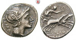 Römische Republik, L. Flaminius Chilo, Denar 109-108 v.Chr., ss+