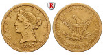 USA, 5 Dollars 1843, 7,43 g fein, ss-vz