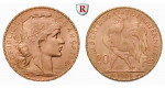 Frankreich, III. Republik, 20 Francs 1907-1914, 5,81 g fein, vz-st (1)