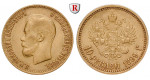 Russland, Nikolaus II., 10 Rubel 1898-1911, 7,74 g fein, ss