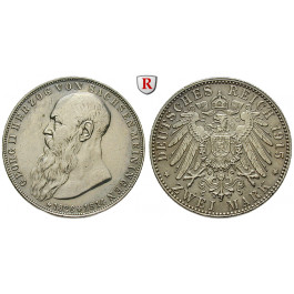 Deutsches Kaiserreich, Sachsen-Meiningen, Georg II., 2 Mark 1915, auf den Tod, D, ss-vz/vz, J. 154