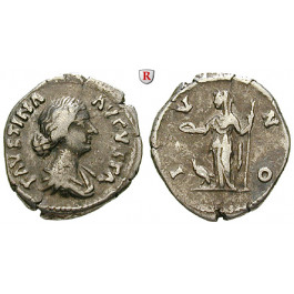 Römische Kaiserzeit, Faustina II., Frau des Marcus Aurelius, Denar vor 175, ss