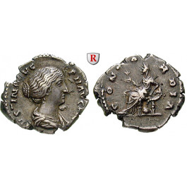 Römische Kaiserzeit, Faustina II., Frau des Marcus Aurelius, Denar 145-161, ss+