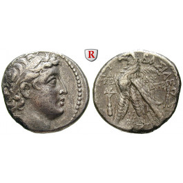 Syrien, Königreich der Seleukiden, Demetrios II., 2. Regierung, Tetradrachme Jahr 184 = 129-128 v.Chr., ss+/ss