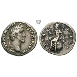 Römische Kaiserzeit, Antoninus Pius, Denar 140-143, ss+