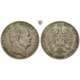 Brandenburg-Preussen, Königreich Preussen, Friedrich Wilhelm IV., Vereinstaler 1859, ss+