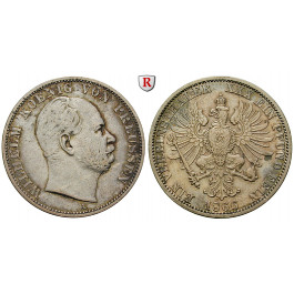 Brandenburg-Preussen, Königreich Preussen, Wilhelm I., Vereinstaler 1866, ss/ss-vz