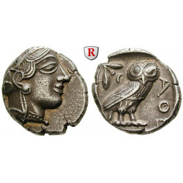 Attika, Athen, Tetradrachme 2. Hälfte 5.Jh. v.Chr., ss+