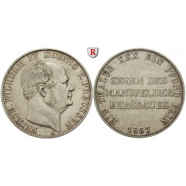 Brandenburg-Preussen, Königreich Preussen, Friedrich Wilhelm IV., Ausbeutevereinstaler 1857, ss+