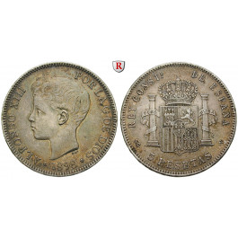 Spanien, Alfonso XIII., 5 Pesetas 1898, ss-vz