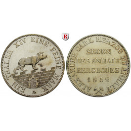 Anhalt, Anhalt-Bernburg, Alexander Carl, Ausbeutetaler 1852, ss-vz