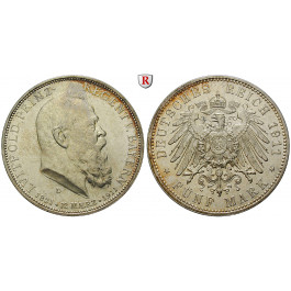 Deutsches Kaiserreich, Bayern, Luitpold, Prinzregent, 5 Mark 1911, 90. Geburtstag, D, ss-vz/vz, J. 50
