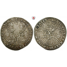 Sachsen, Sachsen-Coburg-Eisenach (Alt-Gotha), Johann Casimir und Johann Ernst, Reichstaler 1592, ss