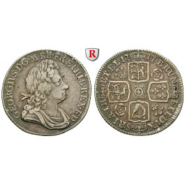 Grossbritannien, George I., Shilling 1717, ss+