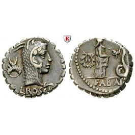 Römische Republik, L. Roscius Fabatus, Denar, serratus 64 v.Chr., ss+