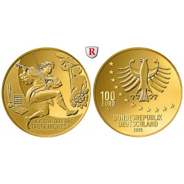 Bundesrepublik Deutschland, 100 Euro 2025, nach unserer Wahl, D-J, 15,55 g fein, st