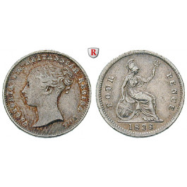 Grossbritannien, Victoria, Groat (4 Pence) 1838, ss+