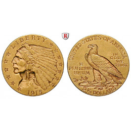 USA, 2 1/2 Dollars 1915, 3,76 g fein, vz
