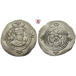 Sasaniden, Chosrau II., Drachme, ss-vz