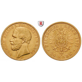 Deutsches Kaiserreich, Braunschweig, Wilhelm, 20 Mark 1875, A, f.vz, J. 203