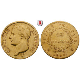 Frankreich, Napoleon I. (Kaiser), 40 Francs 1810, 11,61 g fein, ss+