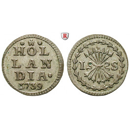 Niederlande, Holland, Stuiver 1739, f.vz
