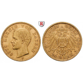 Deutsches Kaiserreich, Bayern, Otto, 20 Mark 1895, D, ss-vz/vz, J. 200
