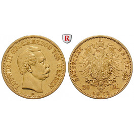 Deutsches Kaiserreich, Hessen, Ludwig III., 20 Mark 1872, H, ss/ss-vz, J. 214