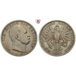 Brandenburg-Preussen, Königreich Preussen, Wilhelm I., Vereinstaler 1867, ss