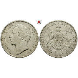 Württemberg, Herzogtum Württemberg (Kgr. ab 1806), Wilhelm I., Vereinstaler 1857, ss