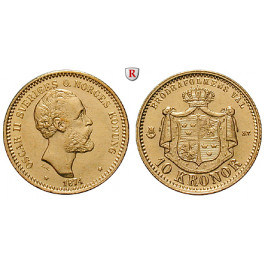 Schweden, Oskar II., 10 Kronor 1874, 4,03 g fein, vz