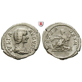 Römische Kaiserzeit, Julia Domna, Frau des Septimius Severus, Denar 198, ss+