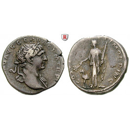 Römische Kaiserzeit, Traianus, Denar 103-111, ss+