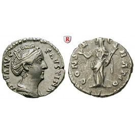 Römische Kaiserzeit, Faustina I., Frau des Antoninus Pius, Denar nach 141, vz/ss+