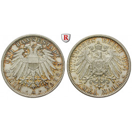 Deutsches Kaiserreich, Lübeck, 2 Mark 1904, A, vz+, J. 81