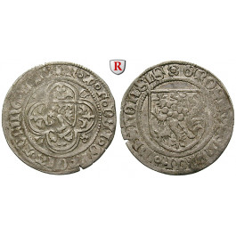 Sachsen, Markgrafschaft Meissen, Friedrich I., Wilhelm II. und Friedrich von Thüringen, Groschen ca. 1424, ss-vz