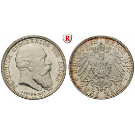 Deutsches Kaiserreich, Baden, Friedrich I., 2 Mark 1907, Auf den Tod, G, vz+, J. 36