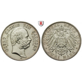 Deutsches Kaiserreich, Sachsen, Georg, 2 Mark 1904, auf den Tod, E, f.vz, J. 132