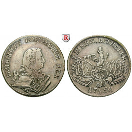 Brandenburg-Preussen, Königreich Preussen, Friedrich II., 1/2 Reichstaler 1750, ss/ss-vz
