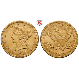 USA, 10 Dollars 1897, 15,05 g fein, ss-vz