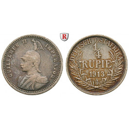 Nebengebiete, Deutsch-Ostafrika, 1/4 Rupie 1913, A, ss, J. 720