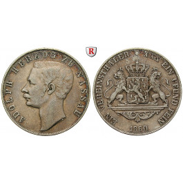 Nassau, Herzogtum Nassau, Adolph, Vereinstaler 1860, ss+