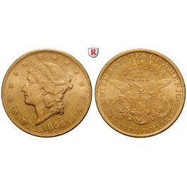 USA, 20 Dollars 1899, 30,09 g fein, f.vz