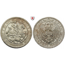 Deutsches Kaiserreich, Preussen, Wilhelm II., 3 Mark 1915, Mansfeld, A, vz+, J. 115