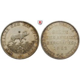 Anhalt, Anhalt-Bernburg, Alexander Carl, Ausbeutetaler 1862, ss-vz