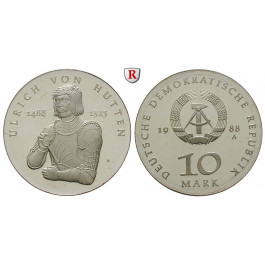 DDR, 10 Mark 1988, von Hutten, PP, J. 1622