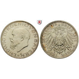 Deutsches Kaiserreich, Bayern, Ludwig III., 3 Mark 1914, D, vz/vz-st, J. 52