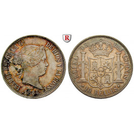 Spanien, Isabella II., 10 Reales 1864, vz+