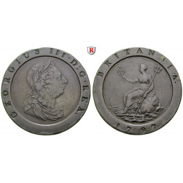 Grossbritannien, George III., Penny 1797, ss+
