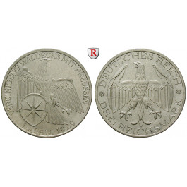 Weimarer Republik, 3 Reichsmark 1929, Waldeck, A, ss-vz, J. 337